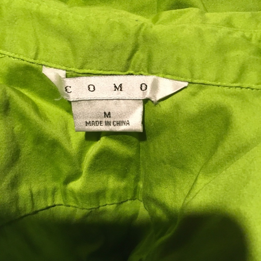 Bright Green 3/4 sleeve blouse - Picture 3 of 4